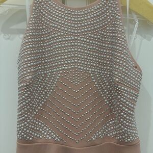 B Darlin Blush Pink Studded Mini Dress